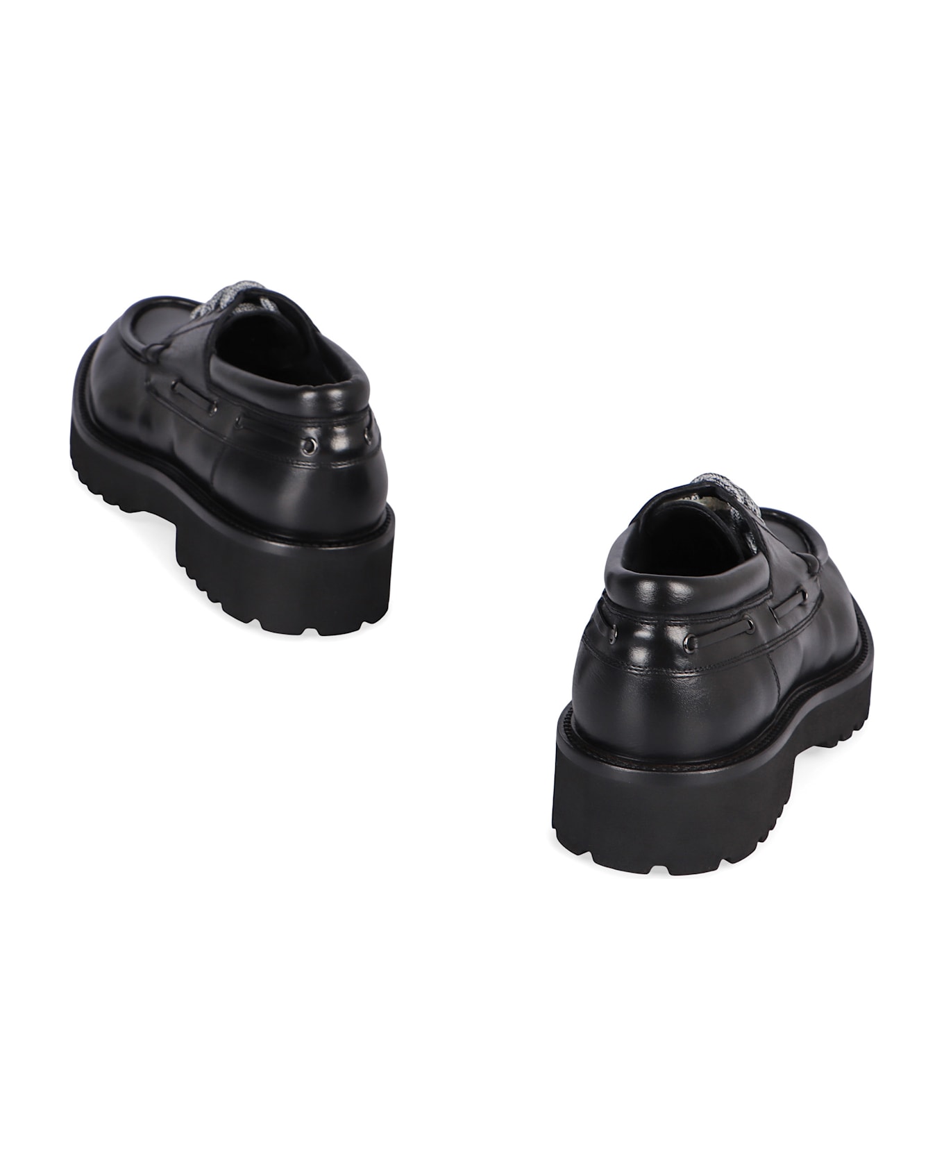 Doucal's Leather Lace-up Shoes - black