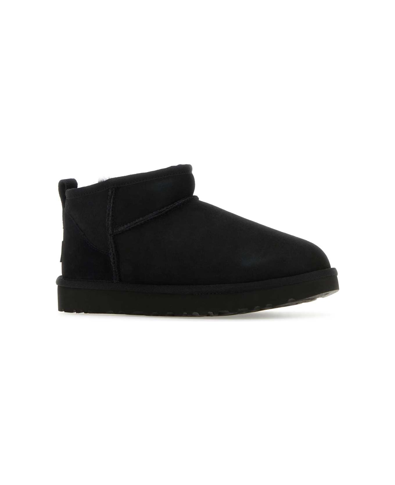 UGG Black Suede Classic Ultra Mini Ankle Boots - BLACK