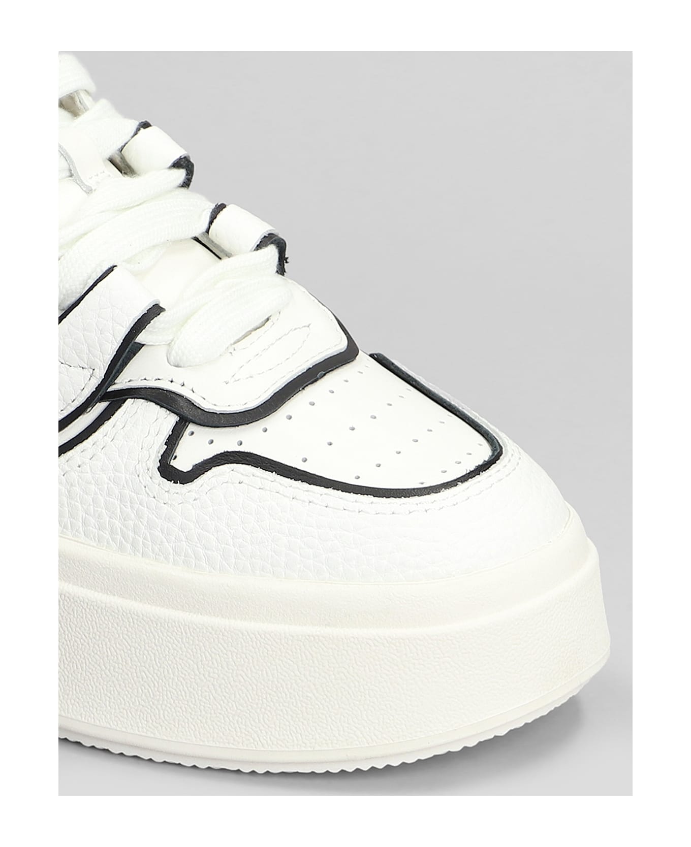 Ash Match Bis Sneakers In White Leather - white
