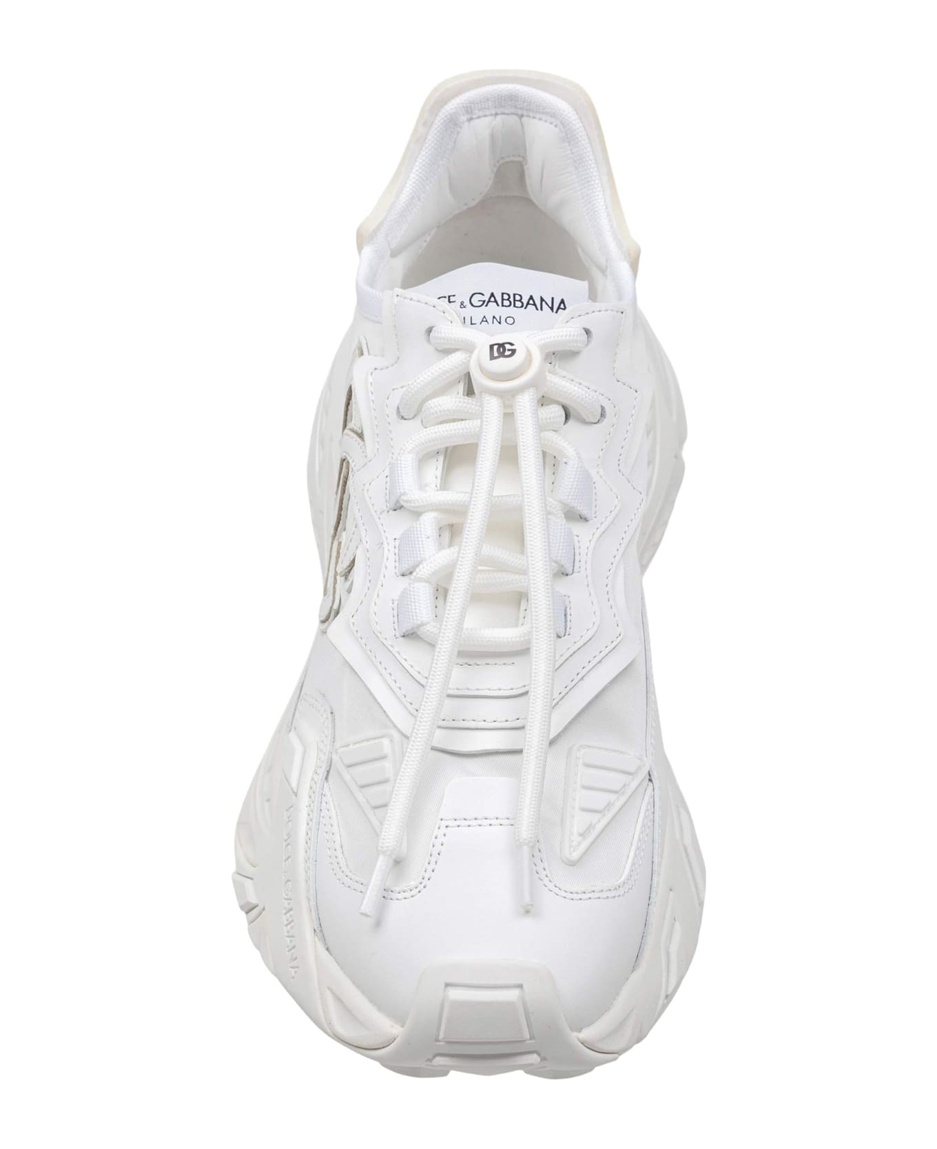 Dolce 
Gabbana Day Faster Sneaker In White Fabric - White/White