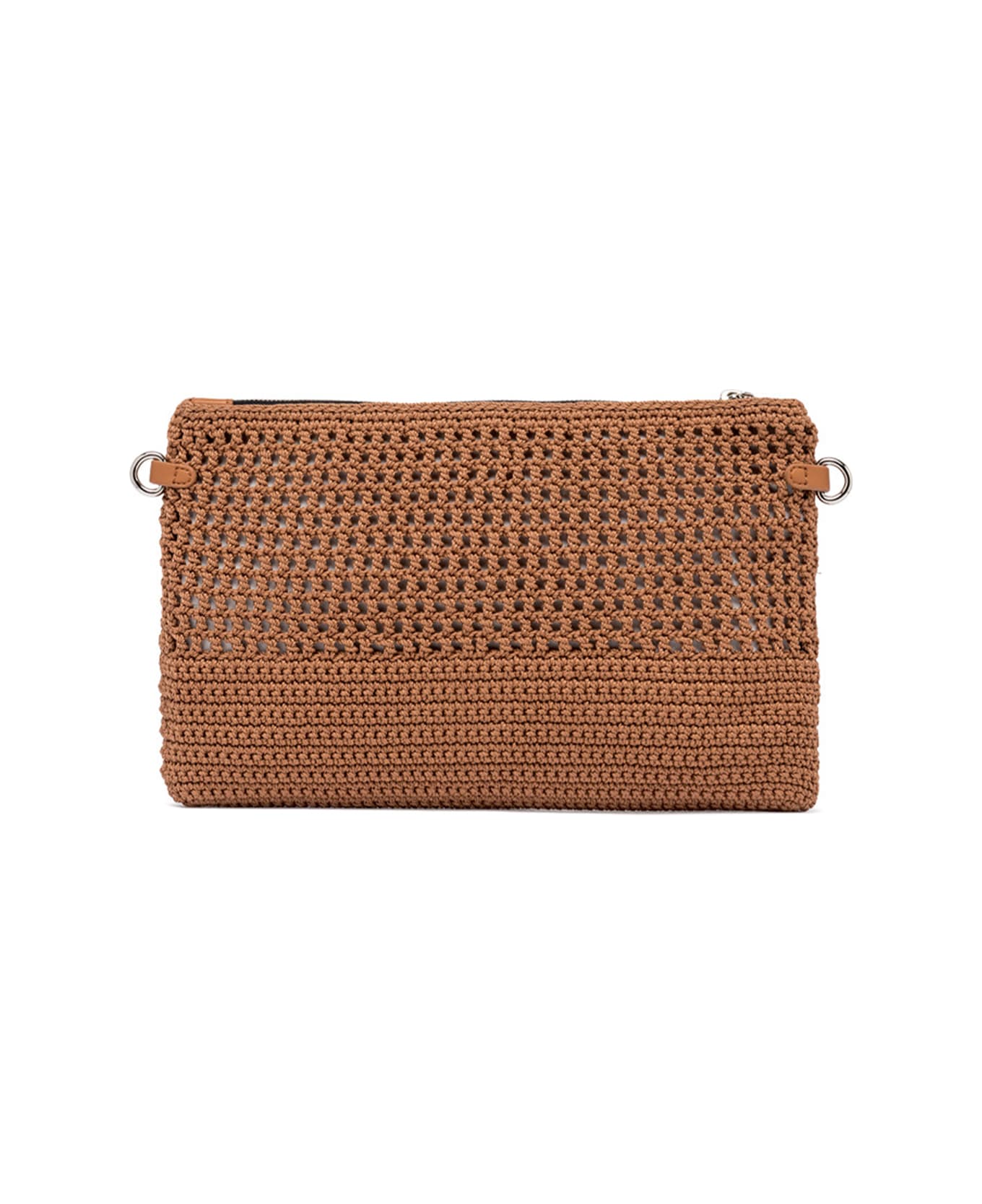 Gianni Chiarini Victoria Leather Clutch Bag In Crochet Fabric - COPPER