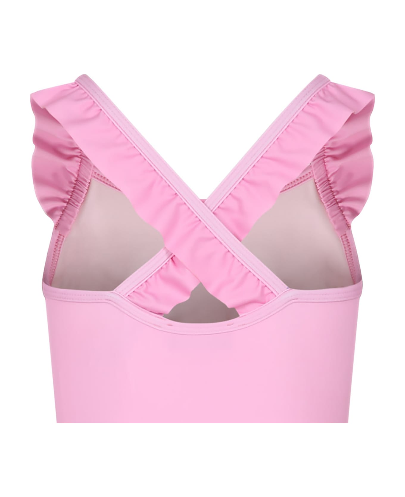 Moschino Pink One-piece Swimsuit For Baby Girl With Logo - Pink