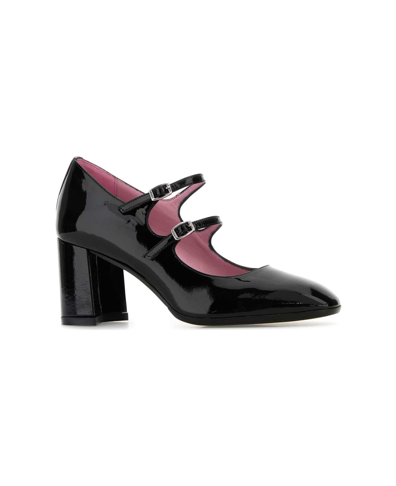 Carel Black Leather Alice Pumps - BLACK