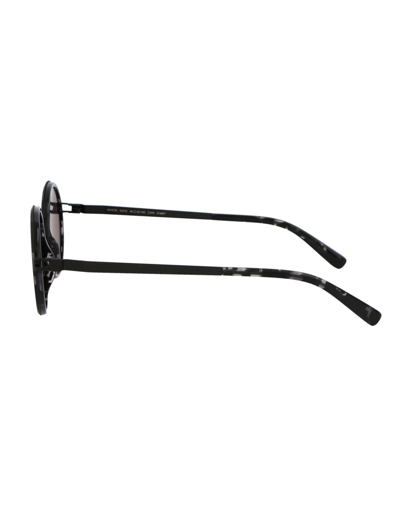 Mykita Dayo Sunglasses - 876 A50-Black/Black Havana Coolgrey Solid