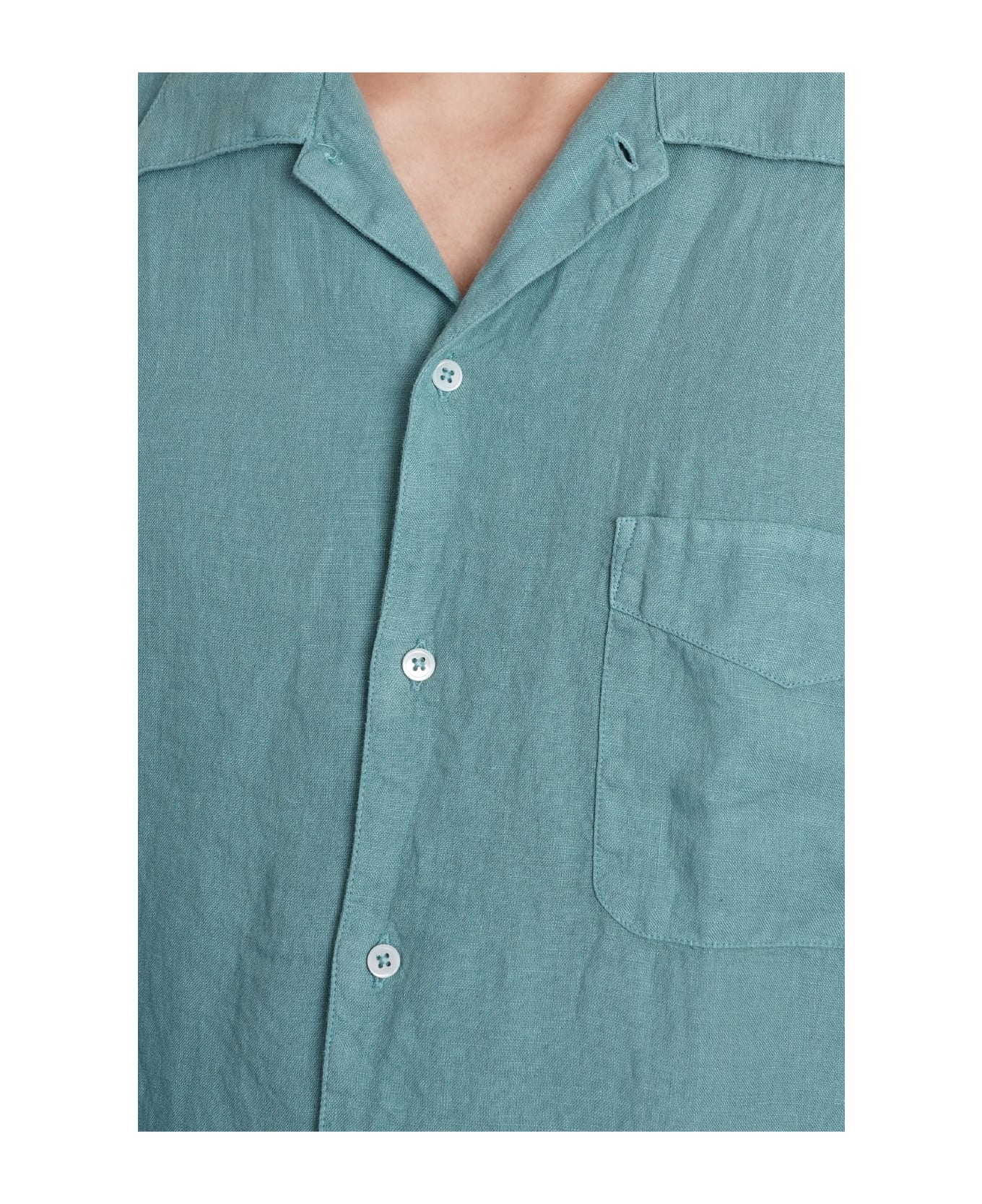 Massimo Alba Venice Shirt In Green Linen - green シャツ