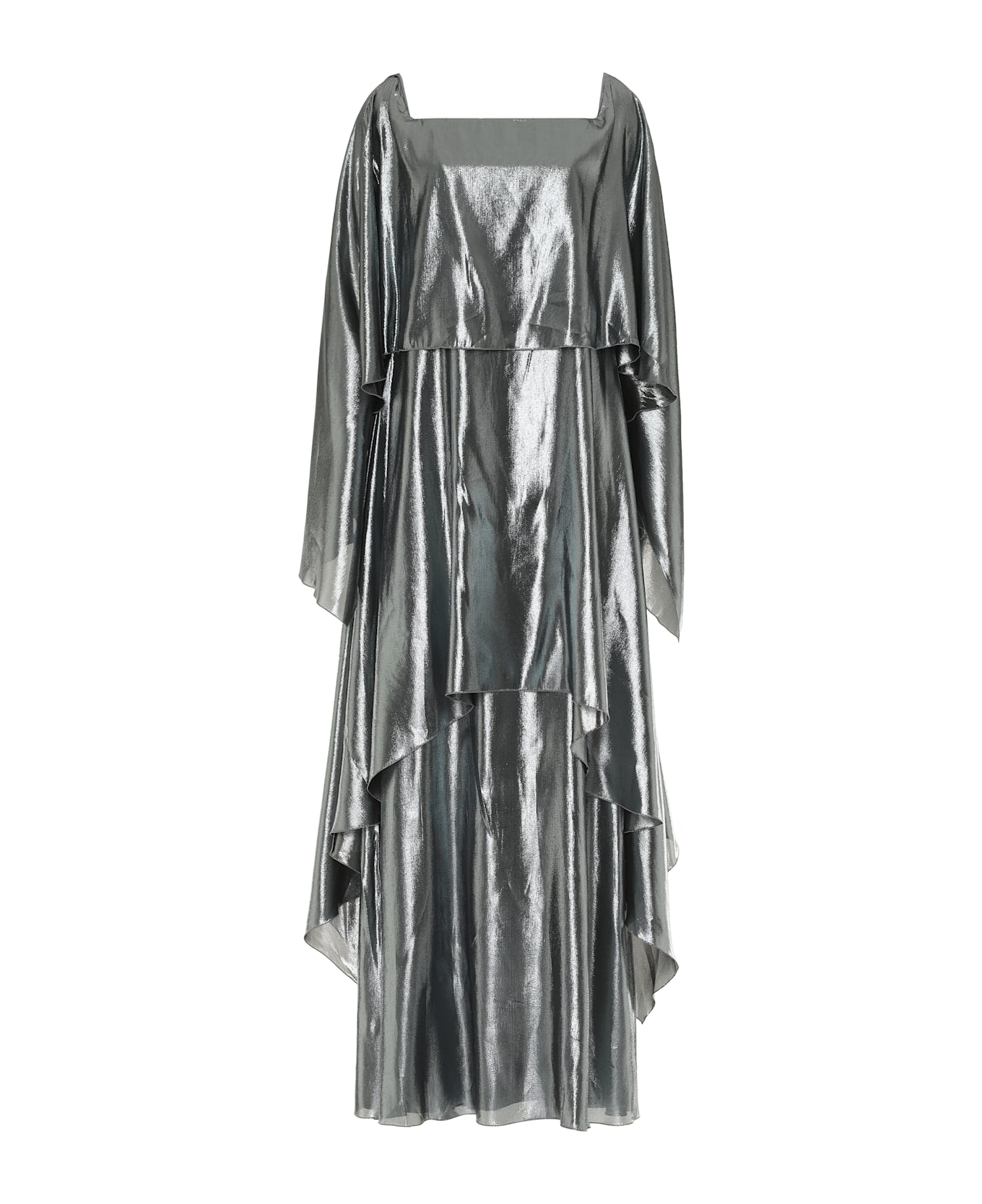 Alberta Ferretti Frill Dress - silver