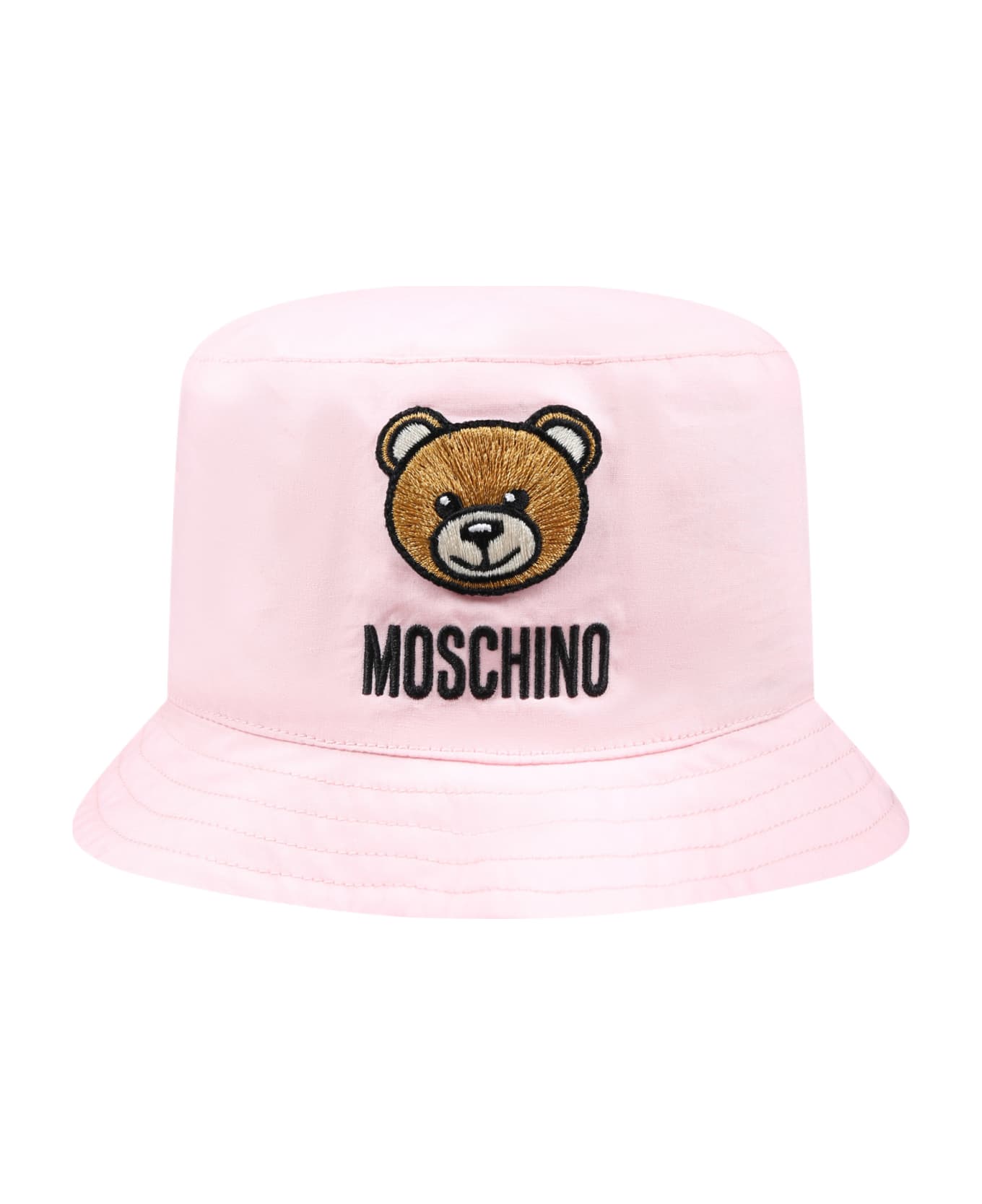 Moschino Pink Cloche For Baby Girl With Teddy Bear - Pink アクセサリー＆ギフト