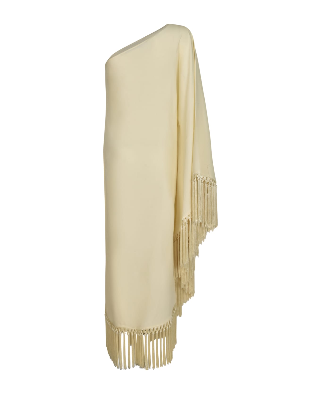Taller Marmo Fringe Detail Asymmetric Single-shoulder Dress - Ivory