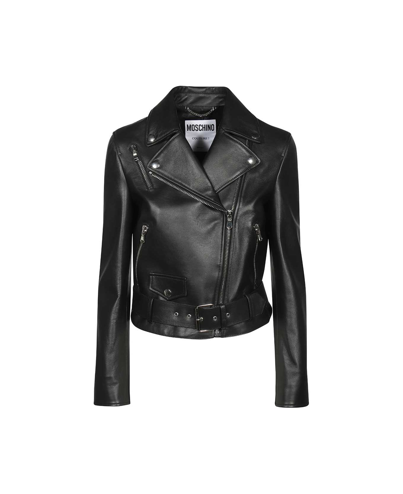 Moschino Leather Jacket - black