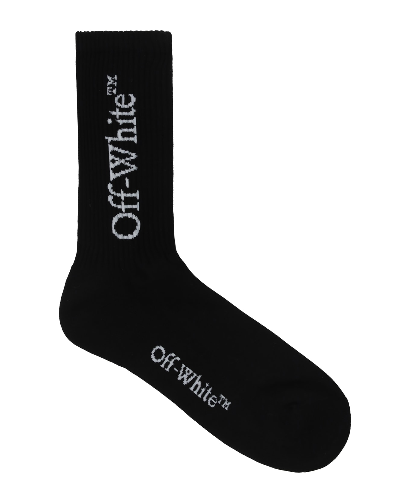 Off-White Big Logo Bksh Mid Calf Socks - Black White