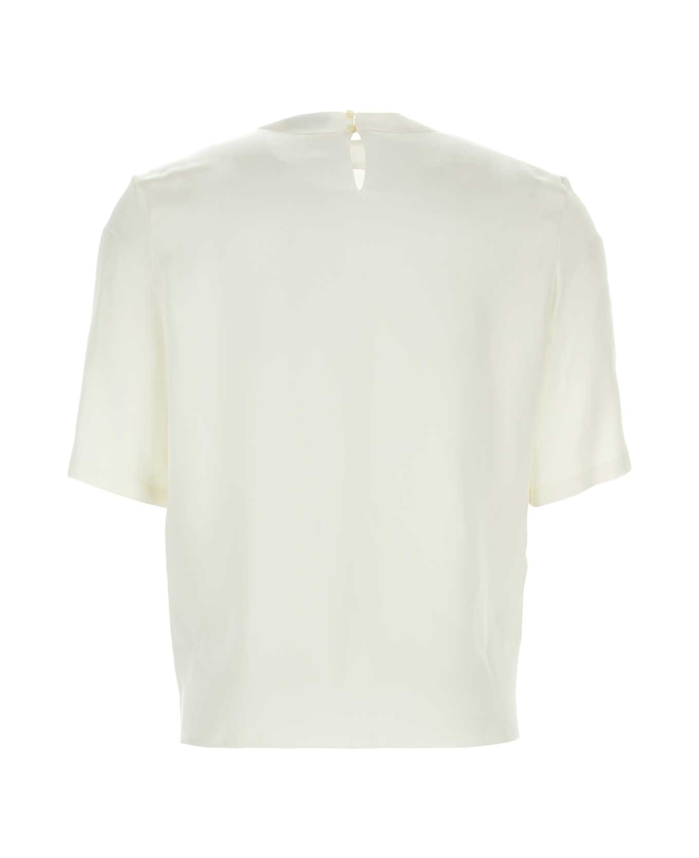 Saint Laurent White Silk T-shirt - White