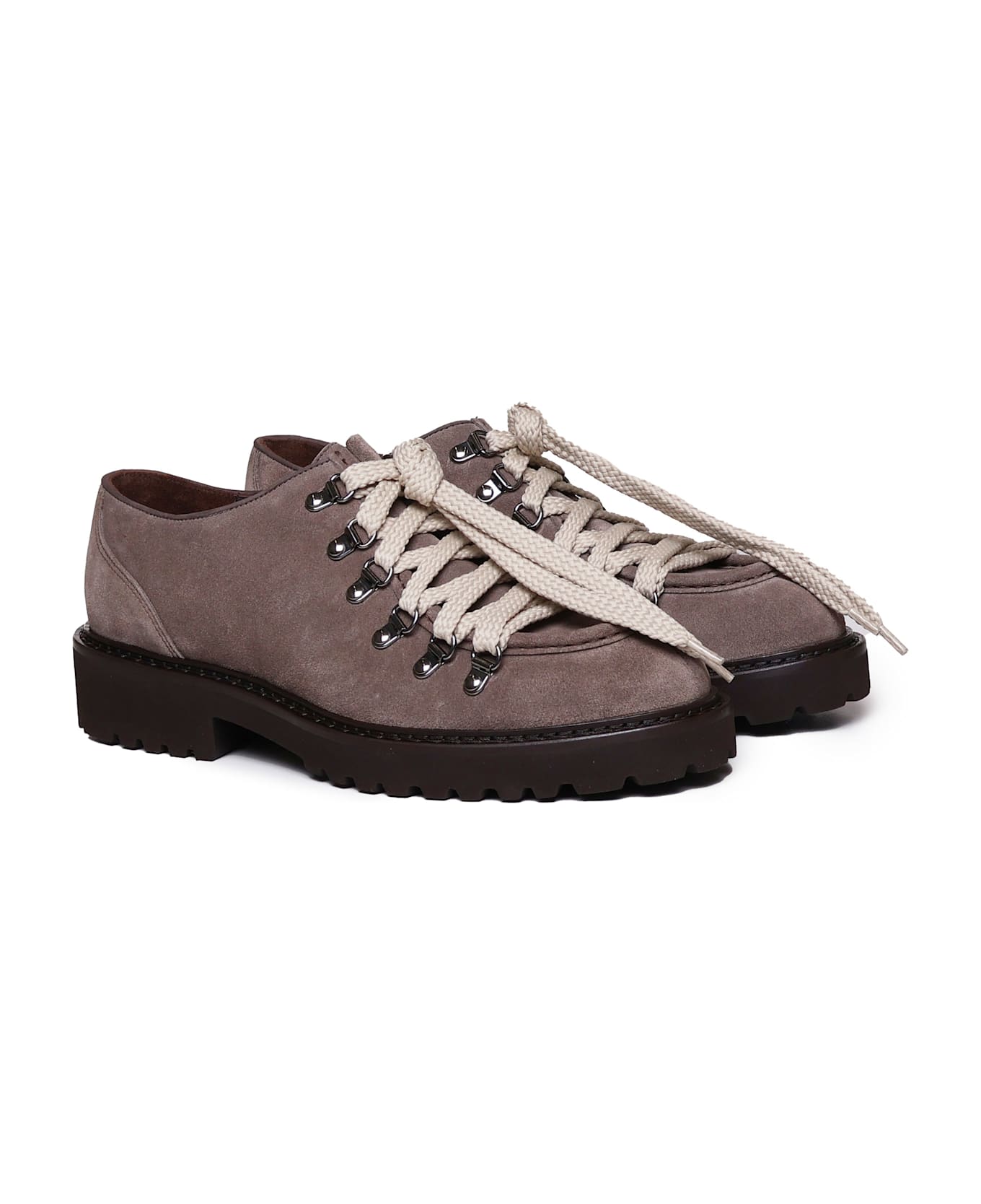 Doucal's Graphite Leather Lace-ups - Brown