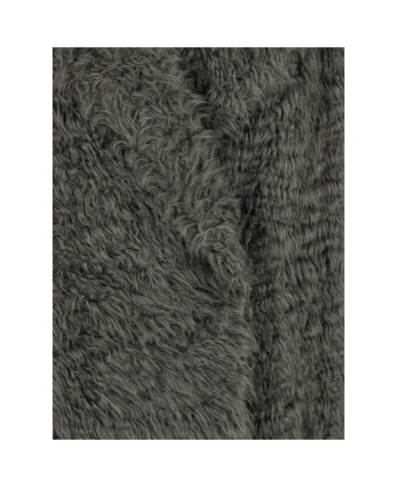 STAND STUDIO 'nicole' Grey Double-breasted Coat With Classic Revers In Eco-fur Woman - Smoke Grey