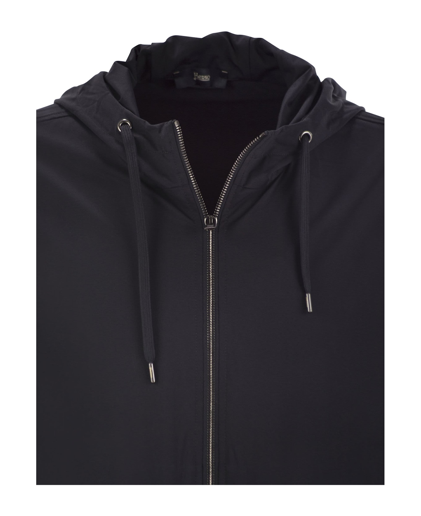 Herno Hoodie With Zip - Blue