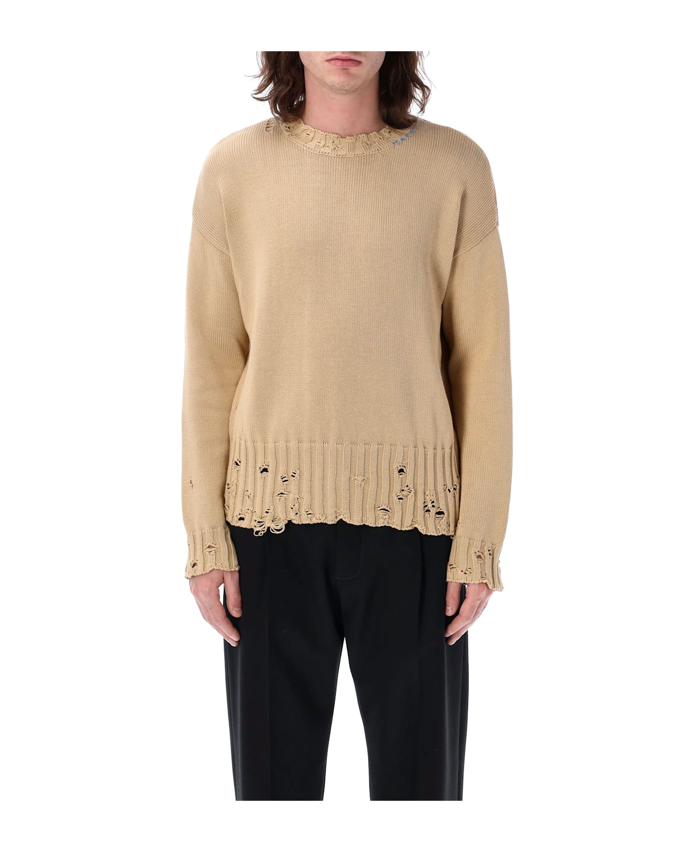 Marni Broken Crewneck Knit - SAND