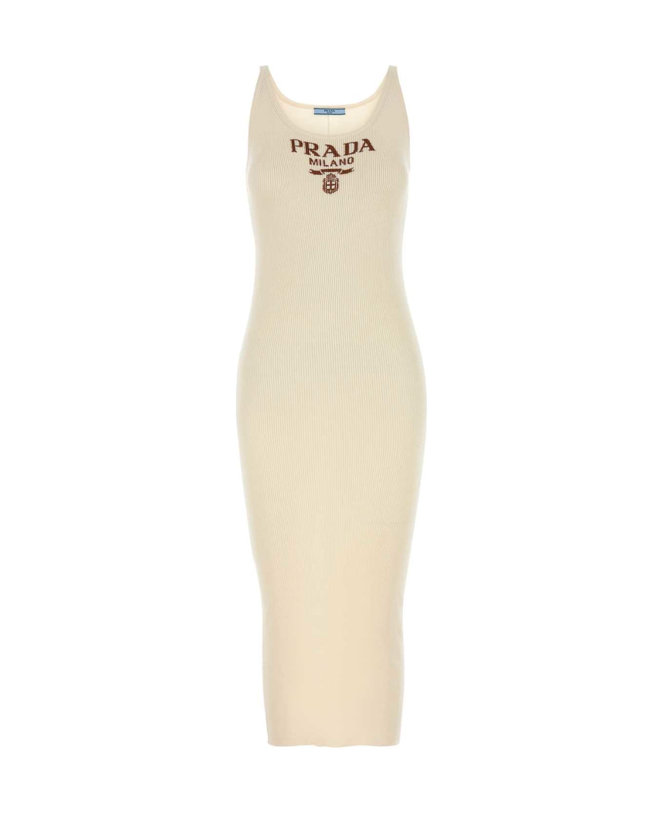 Prada Cream Silk Dress - AVORIO