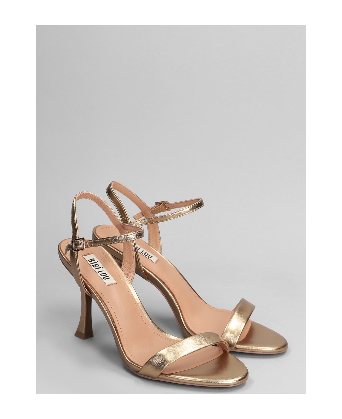 Bibi Lou Lotus 85 Sandals In Gold Leather - gold