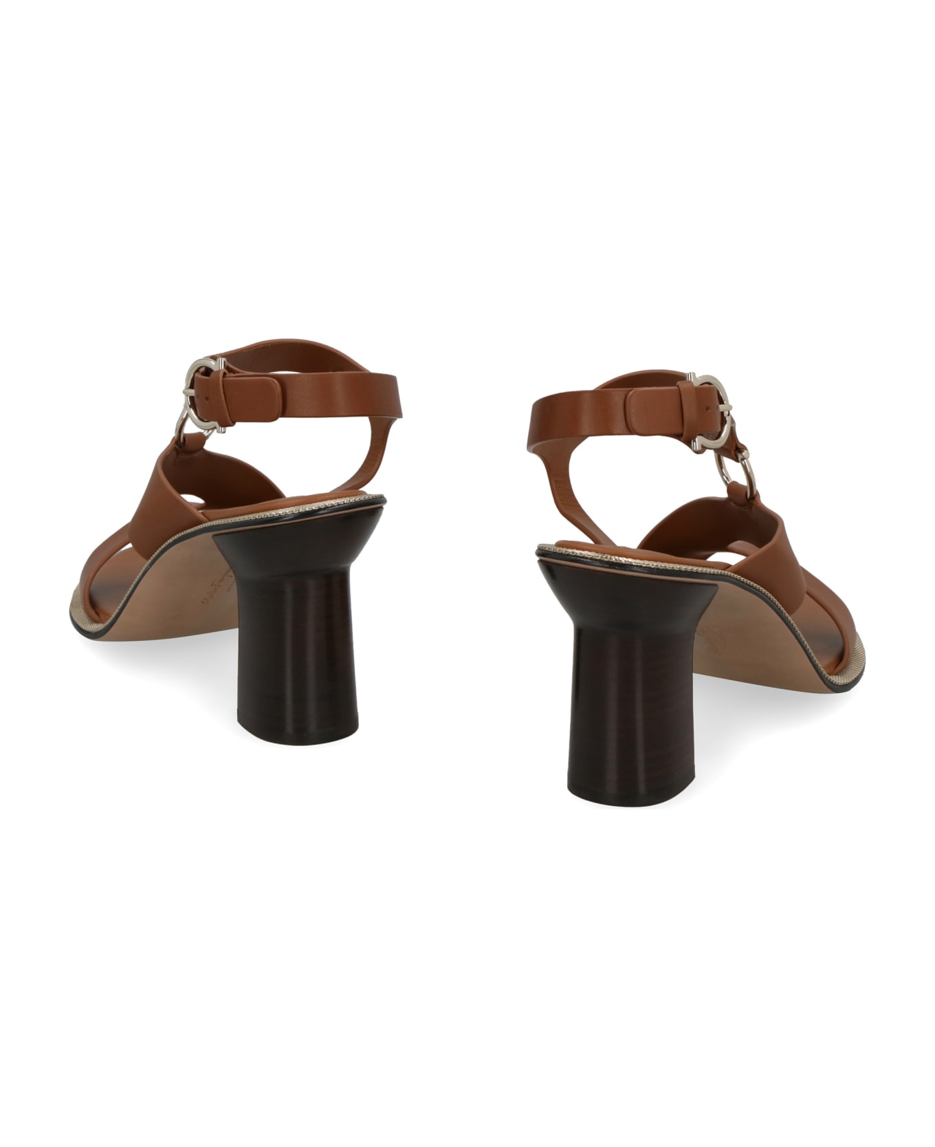 Ferragamo Heeled Leather Sandals - brown