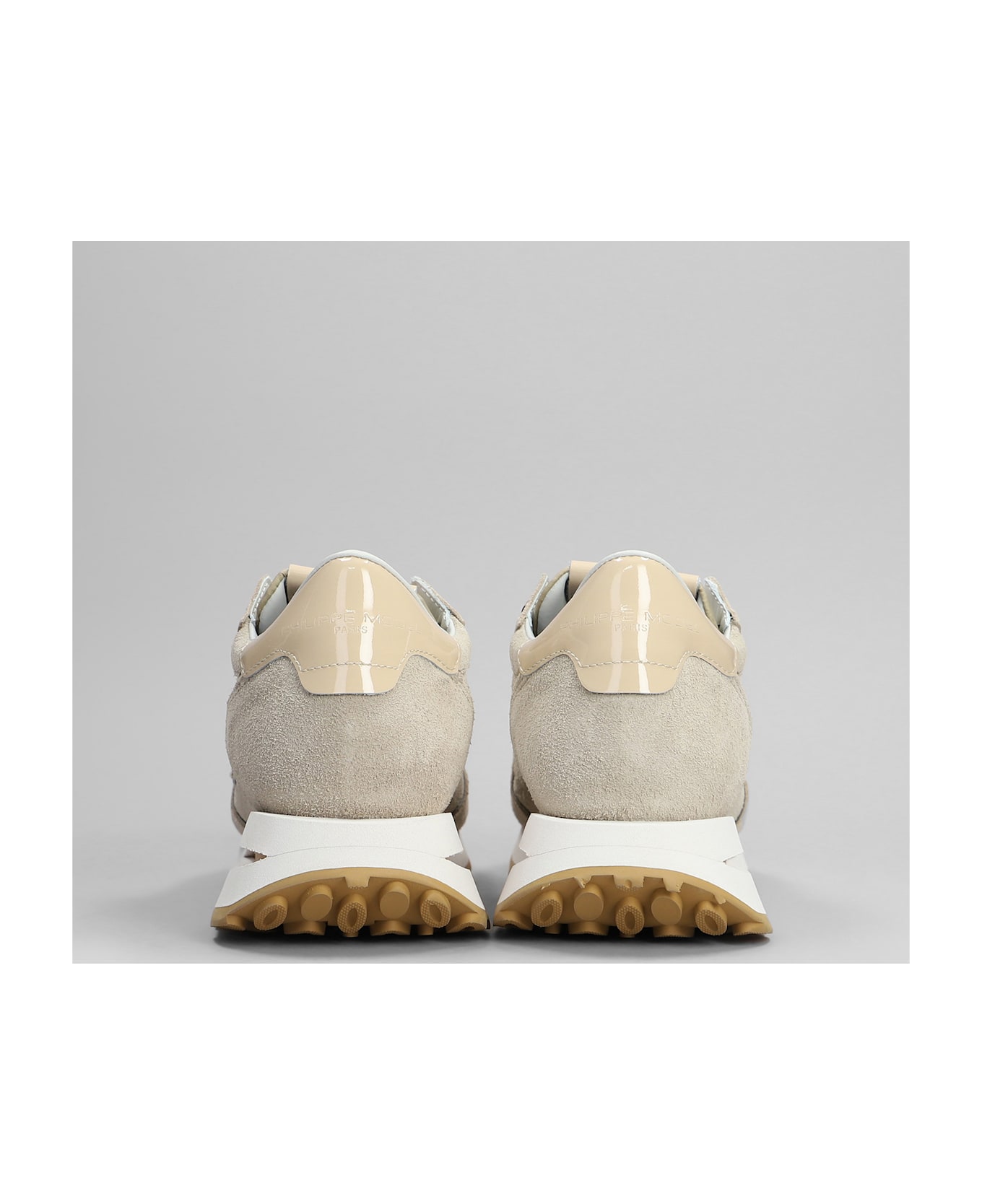 Philippe Model Tropez Haute Sneakers In Beige Suede - beige