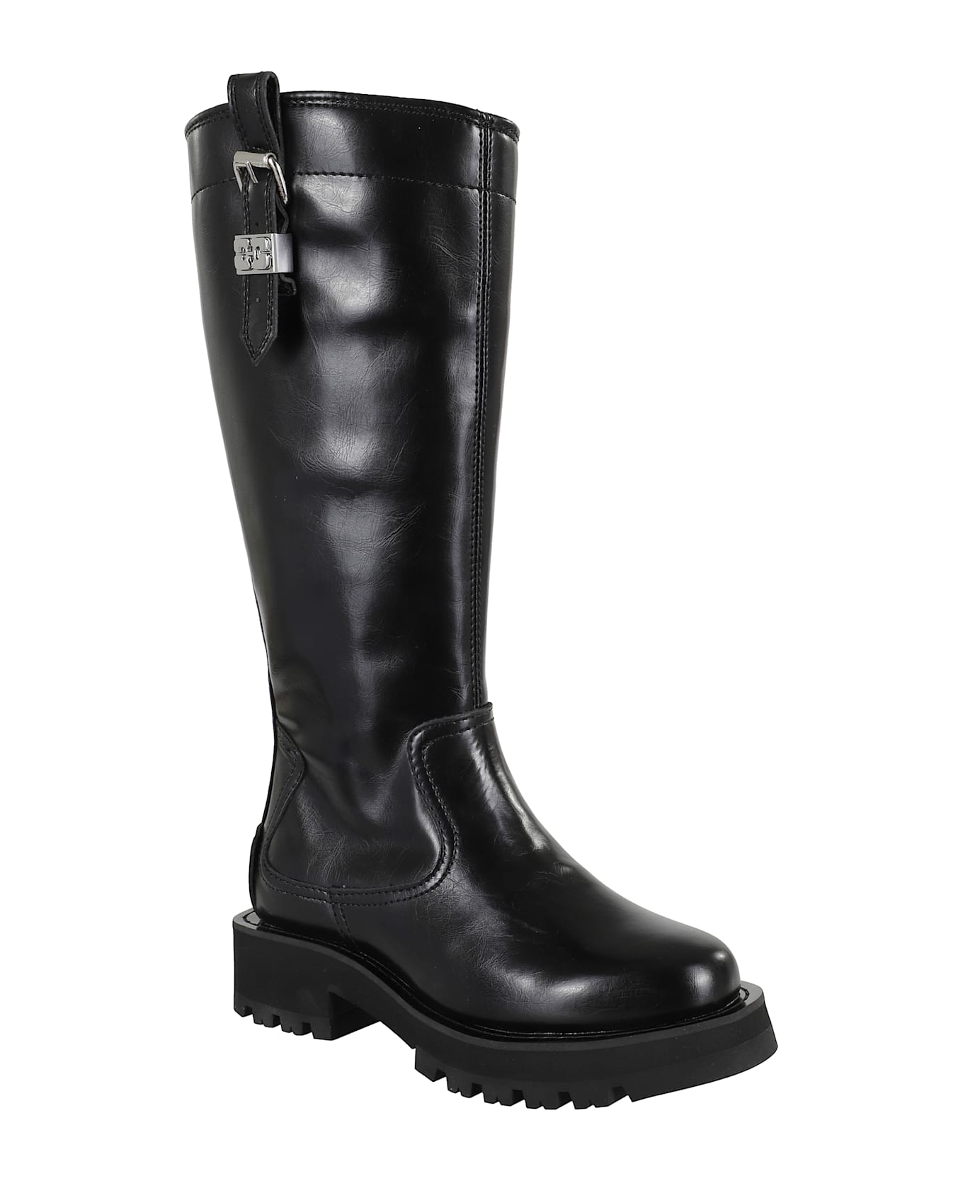 Ganni Studs High Boot Crinkle