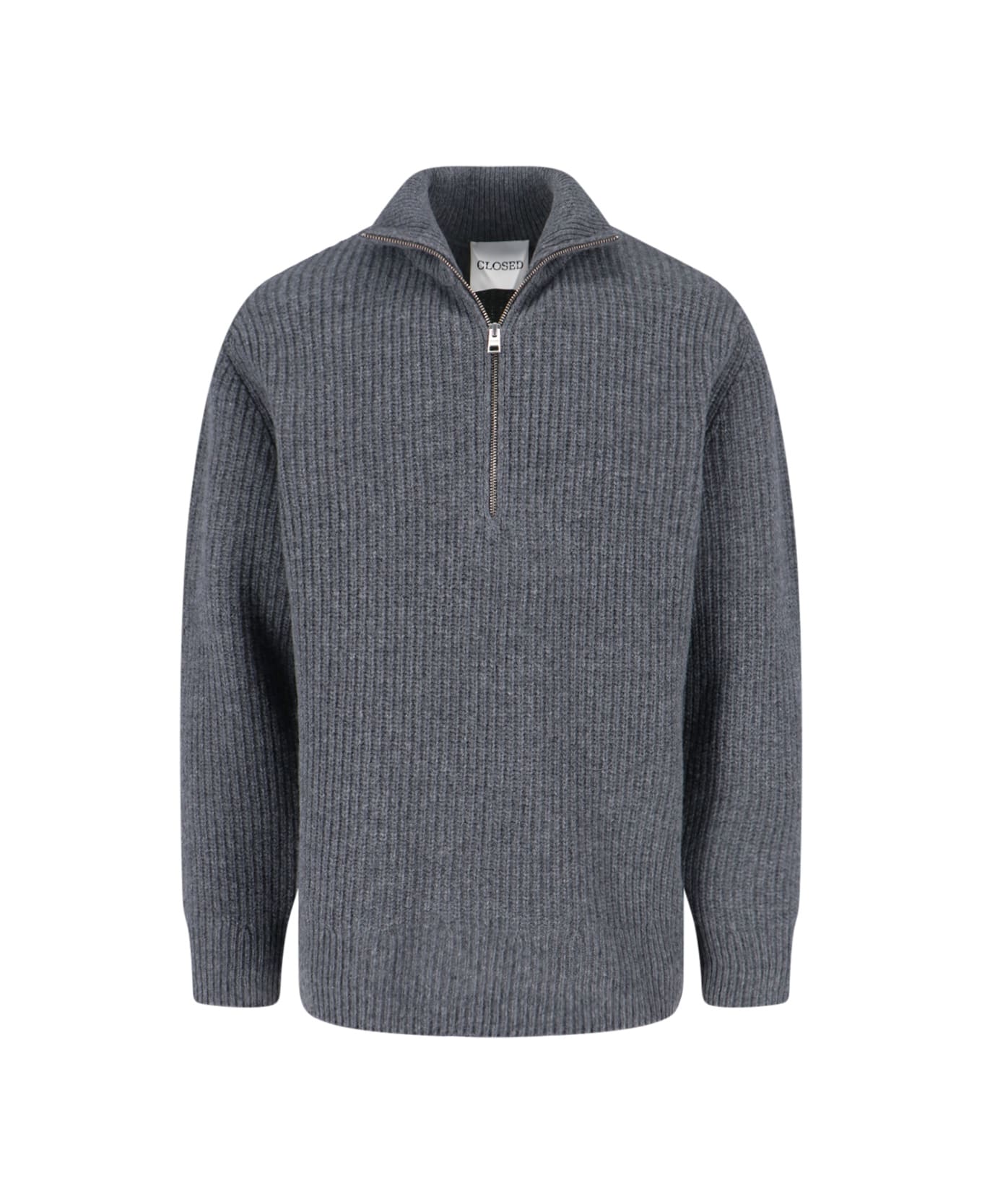 Closed Zip Sweater - Gray
