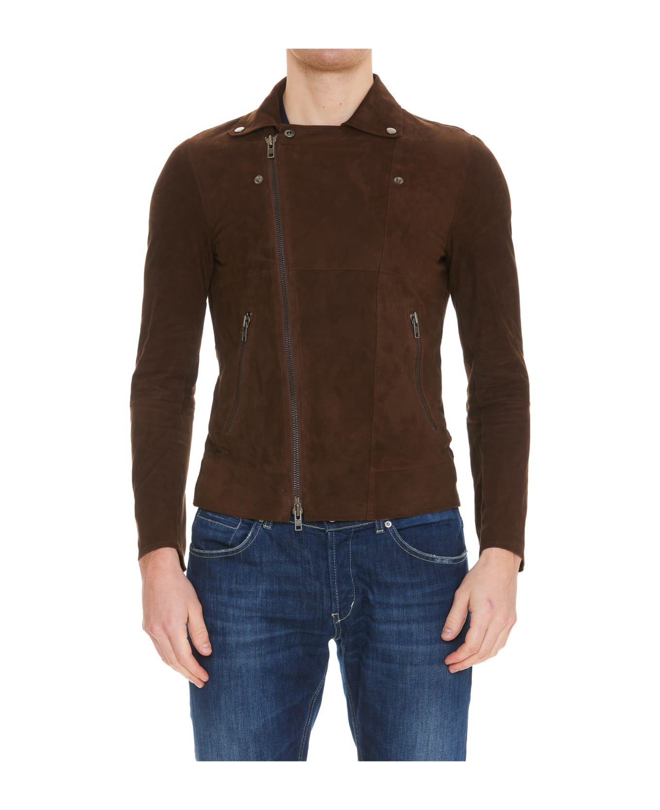 Bully Suede Leather Jacket - BROWN