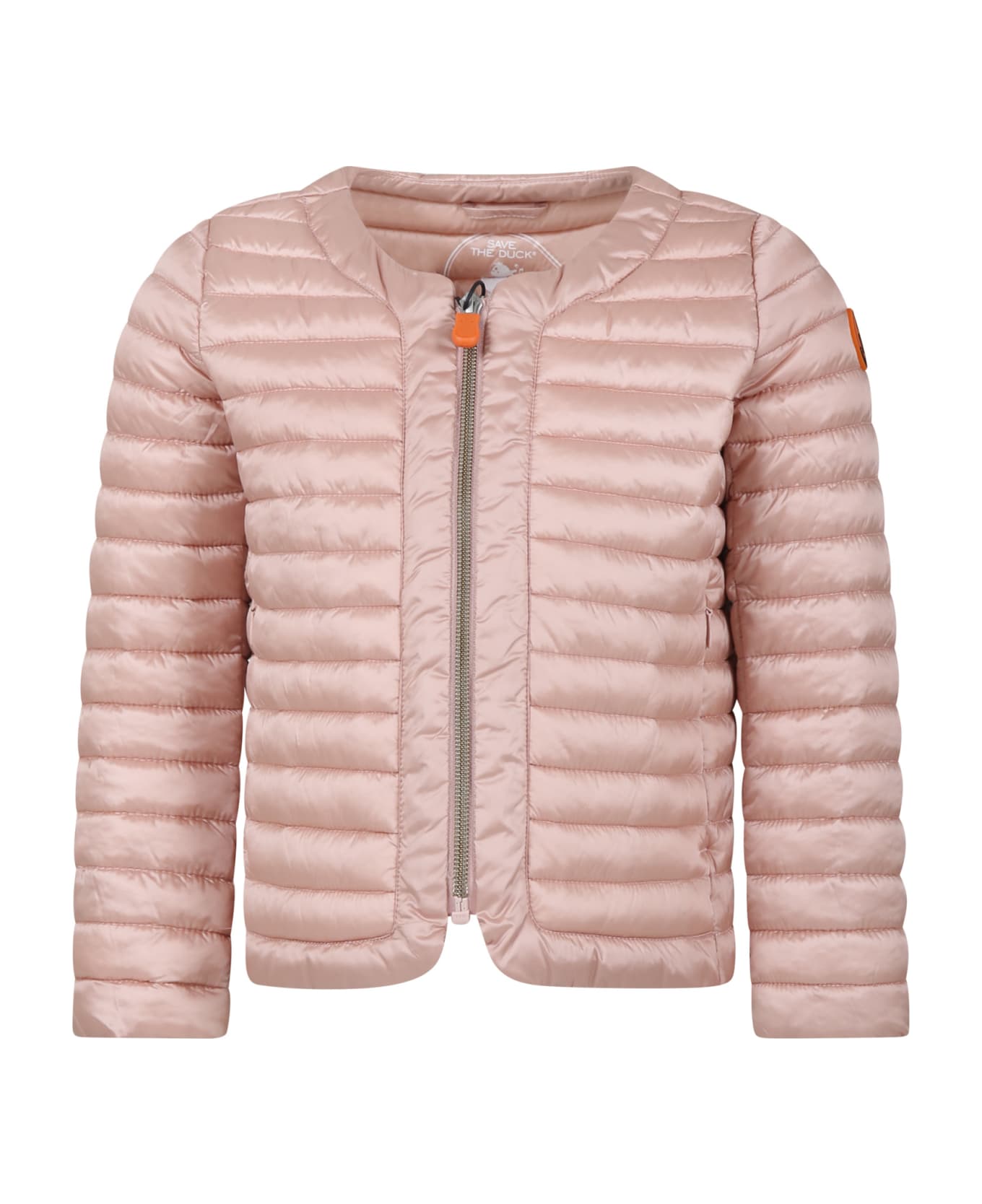 Save the Duck Pink Vela Down Jacket For Girl With Iconic Logo - Pink