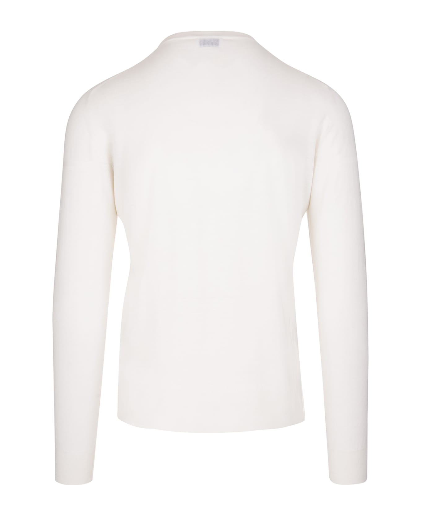Fedeli Man Crew Neck Pullover In Cream Cashmere - White