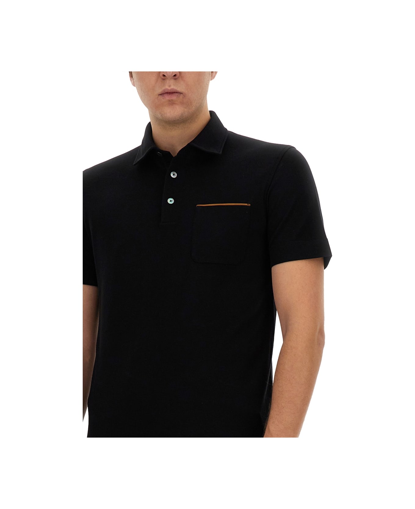 Zegna Cotton Polo - BLACK ポロシャツ