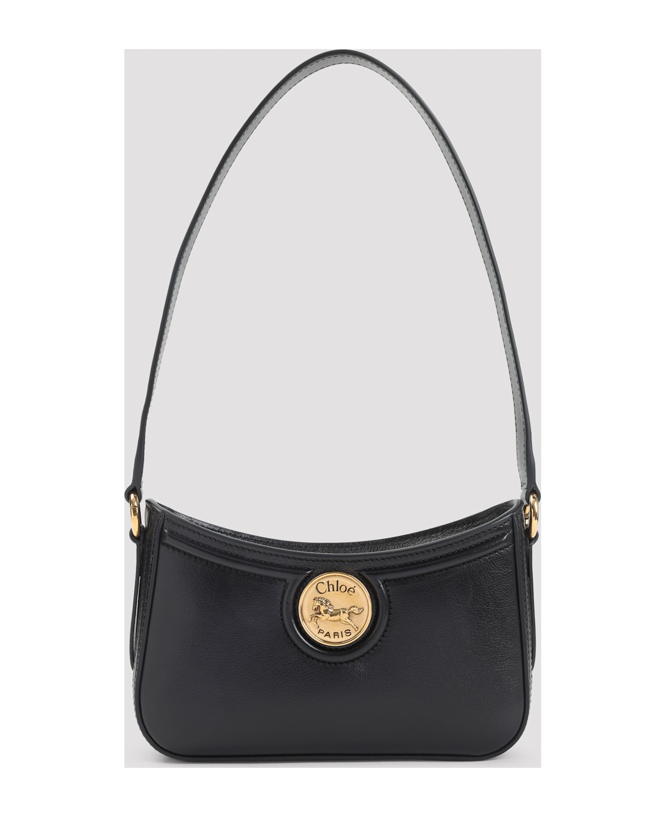 Chloé Horse Medal Shoulder Bag - BLACK