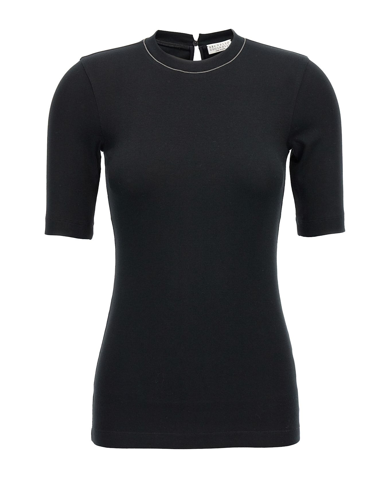 Brunello Cucinelli Monile Ribbed T-shirt - Black  