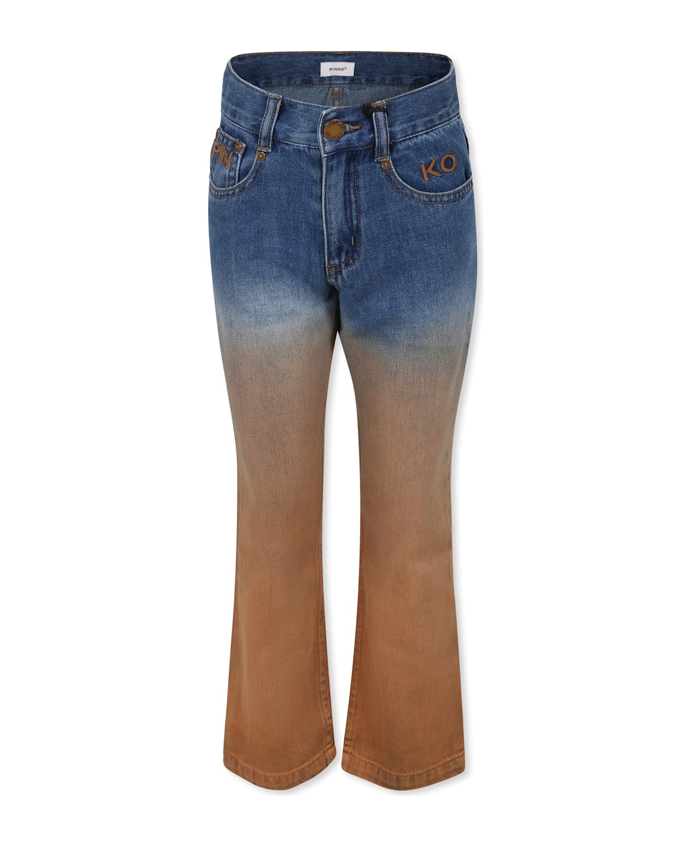 Pinko Denim Jeans For Girl With Logo - Denim