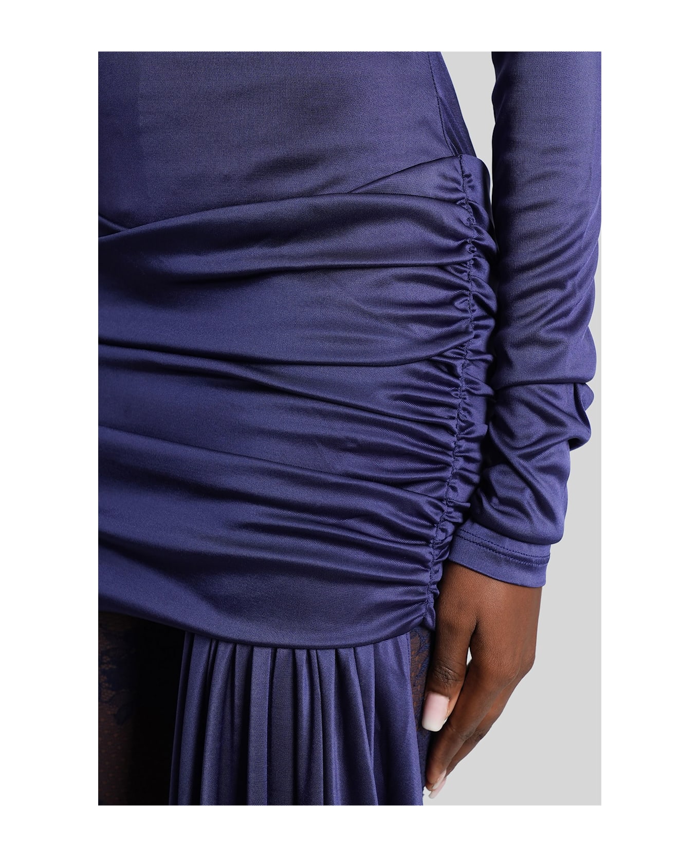 The Andamane Wendell Mini Dress In Blue Acetate - blue