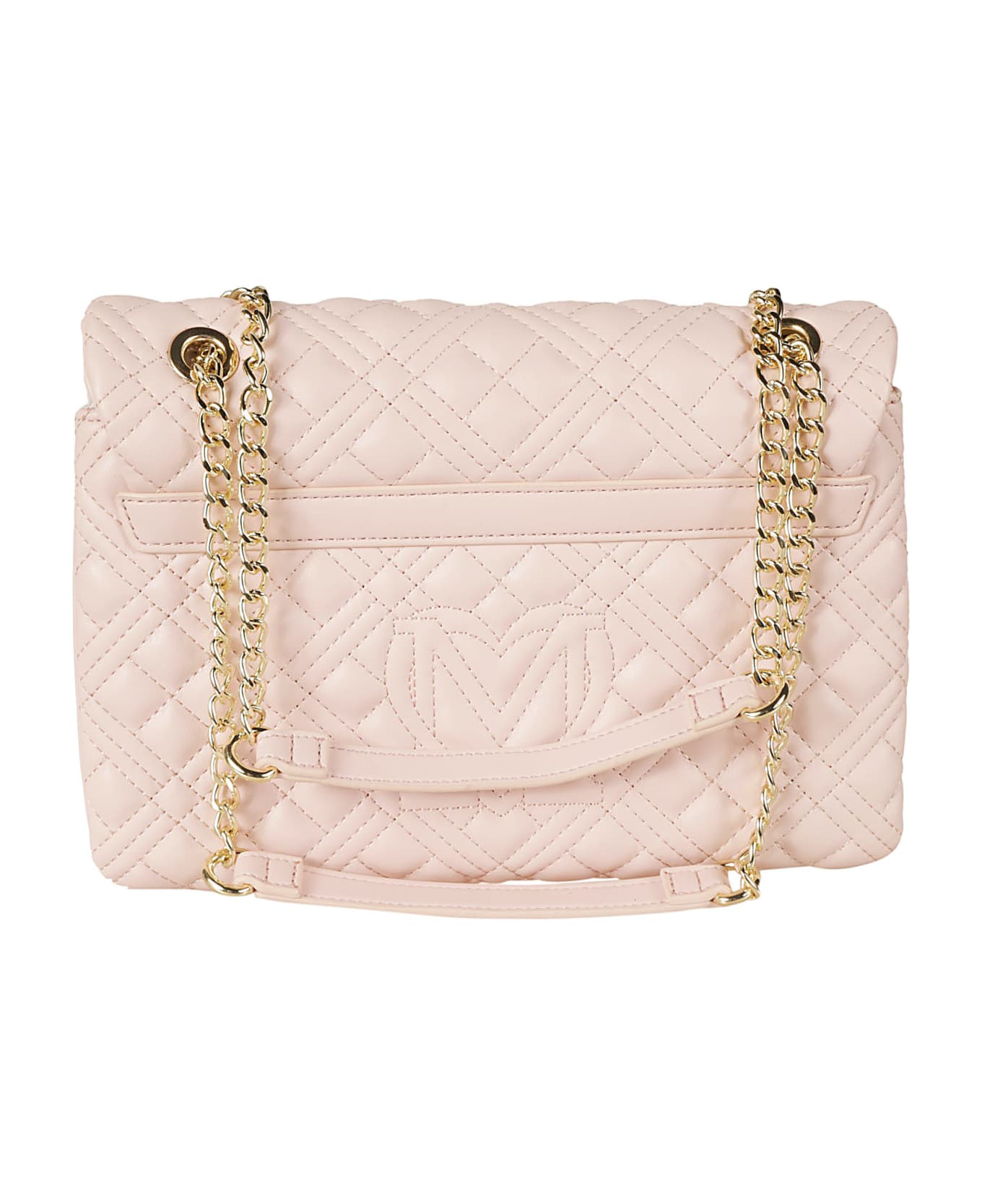 Love Moschino Logo Embossed Quilted Chain Shoulder Bag - Cipria ショルダーバッグ