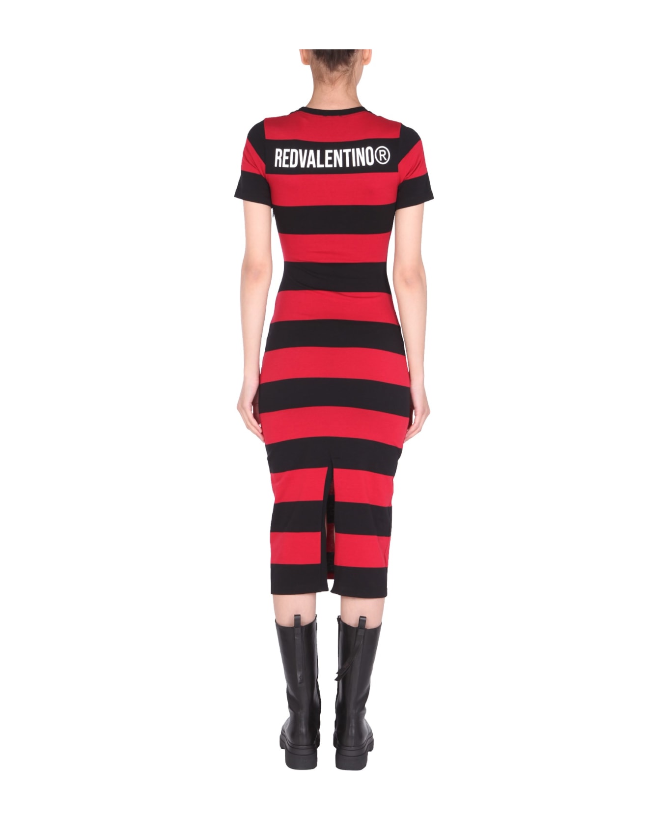 RED Valentino Striped Tube Dress - Rosso e Nero