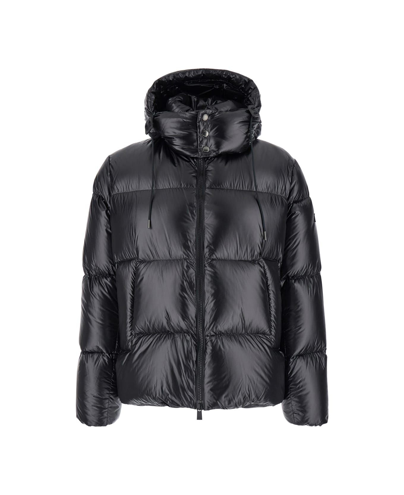 TATRAS 'belbo' Black Down Jacket With Drawstring Hood And Logo Patch In Tech Fabric Man - Black