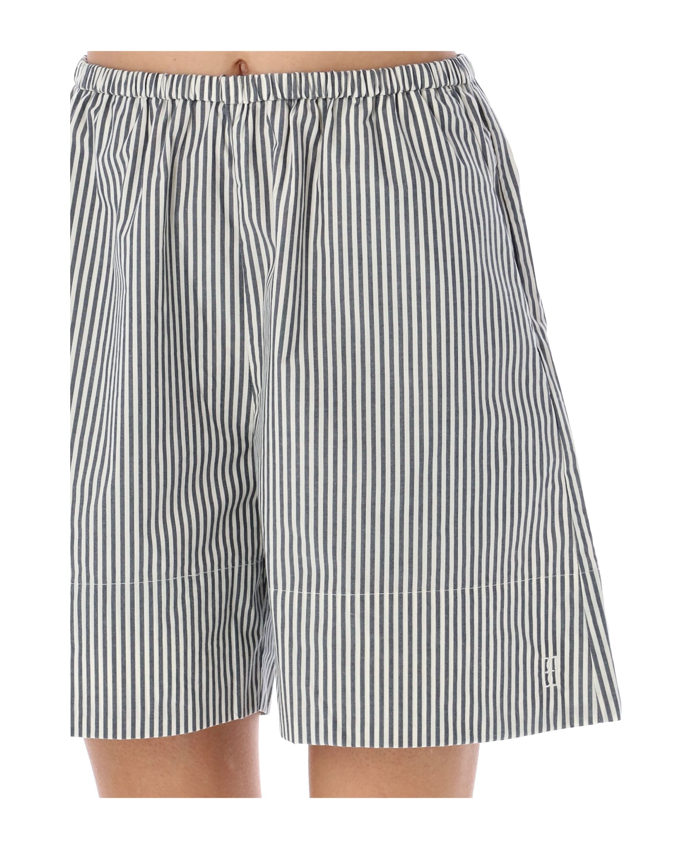 By Malene Birger Siona Striped Shorts - NAVY STRIPES