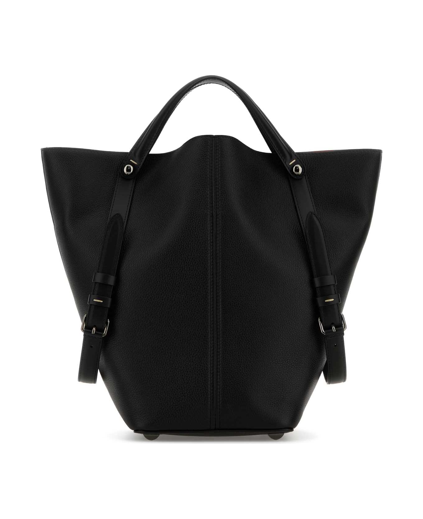 Maison Margiela Black Leather Bucket Bag - BLACKBLACKORANGE