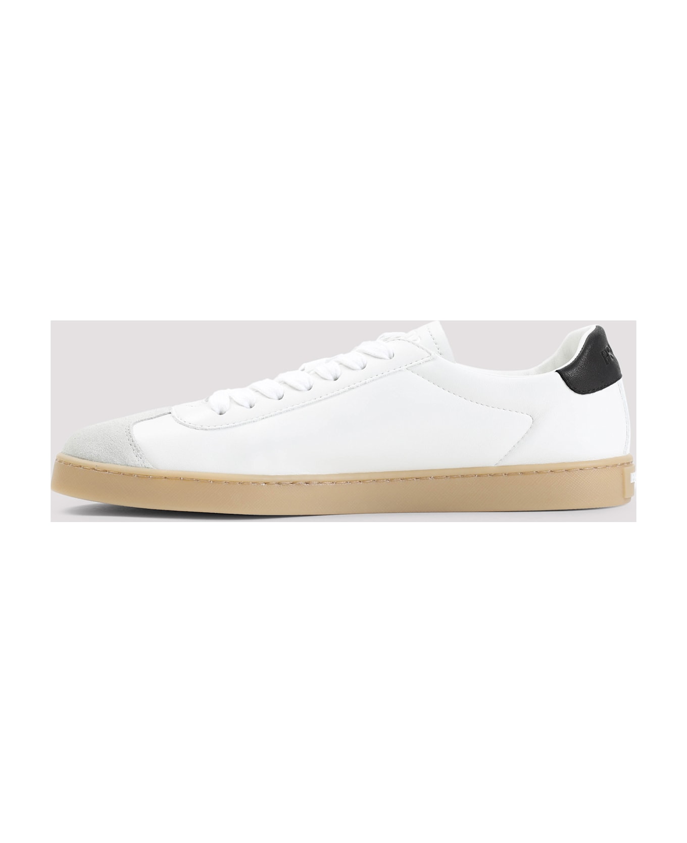 Prada White Napa Leather Sneakers - BIANCO/NERO