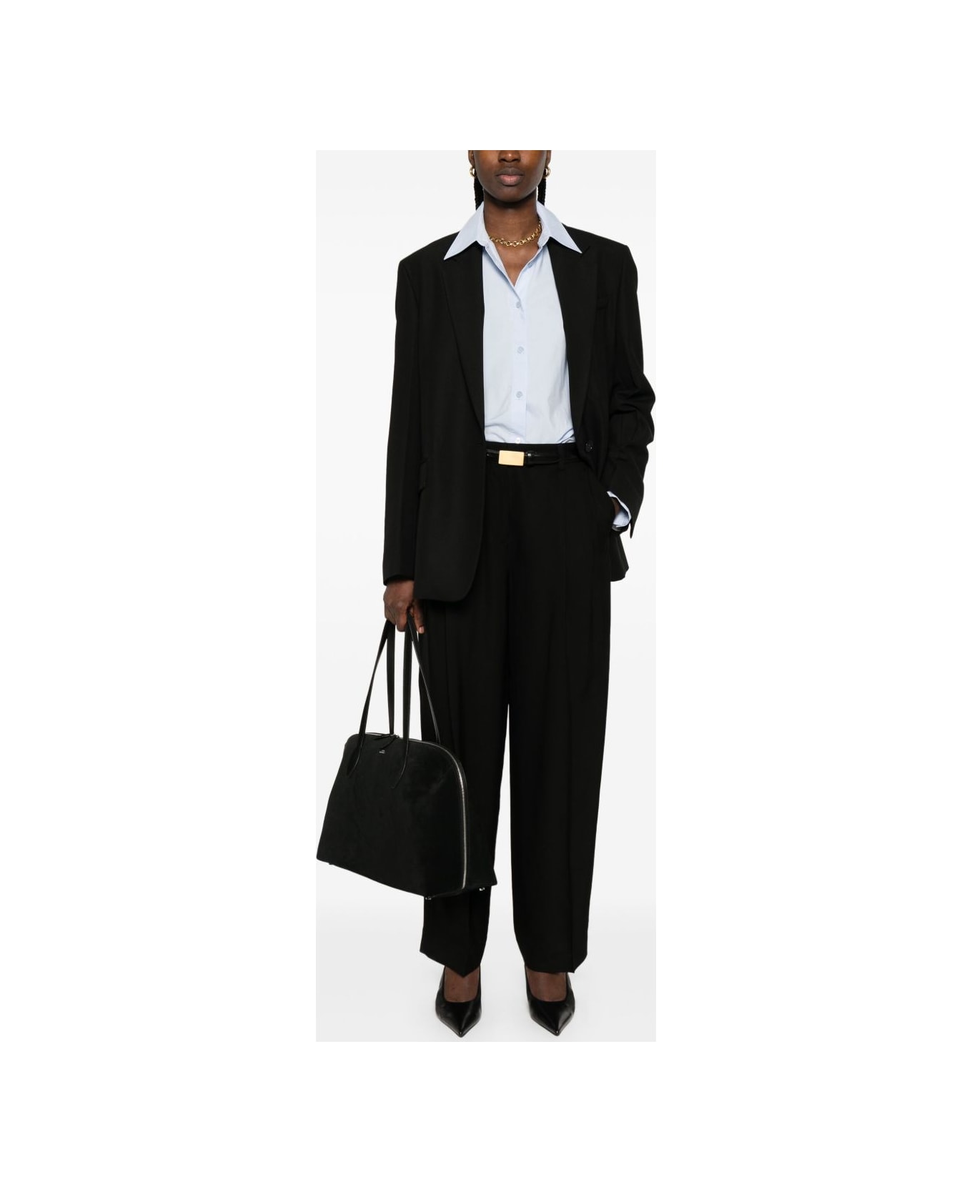 Totême Wool Blend Single-breasted Blazer Jacket - Black