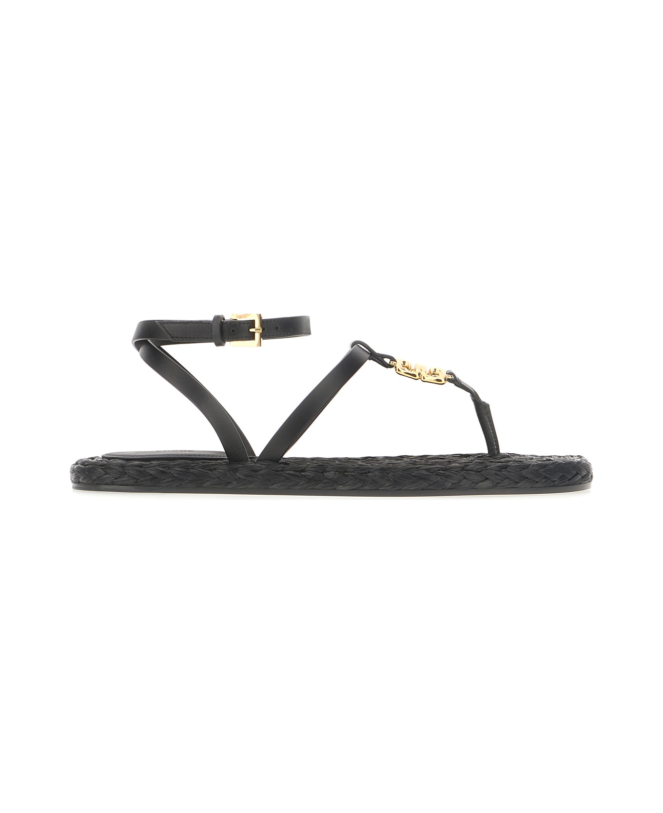 Givenchy Black Leather 4g Liquid Sandals - BLACK