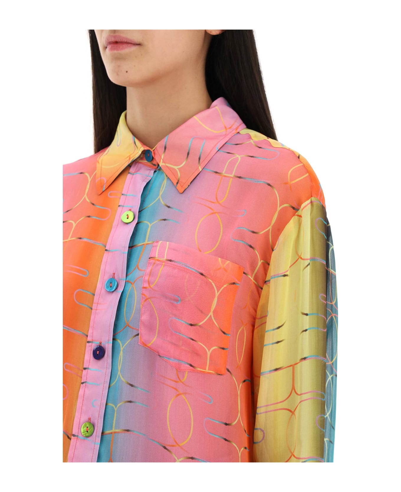 SIEDRES 'esme' Shirt In Silk Chiffon - MULTI
