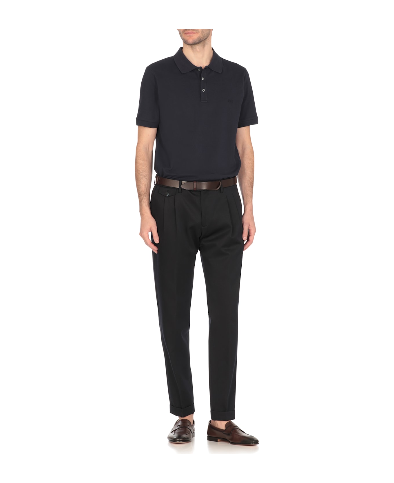 Fay Logoed Polo - Blue