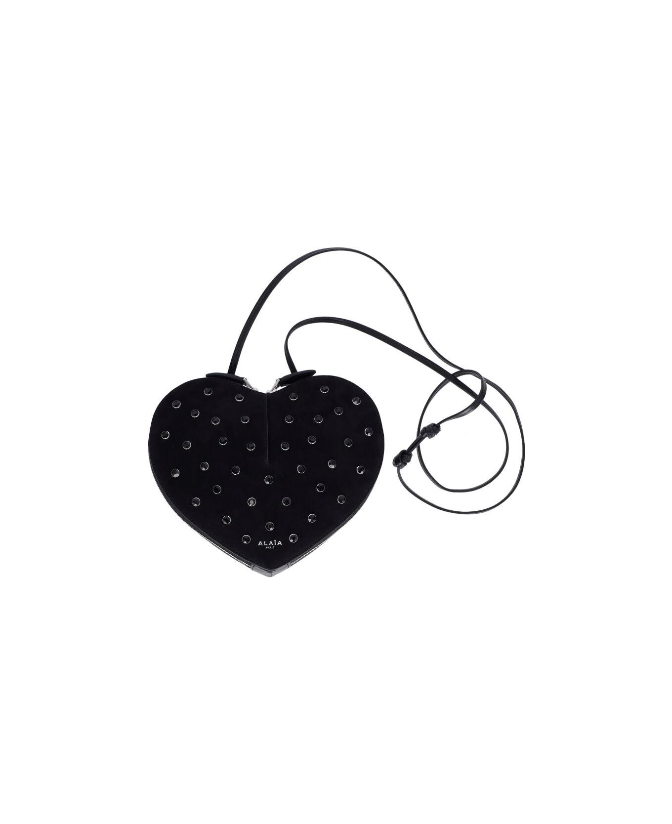 Alaia 'le C Ur' Rhinestone Crossbody Bag - Black