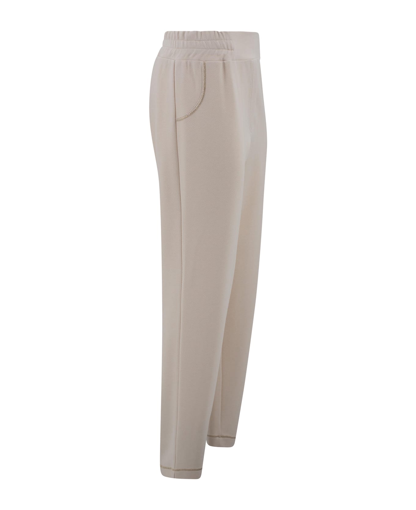 D.Exterior Viscose Trousers Herringbone Pattern - Marmo