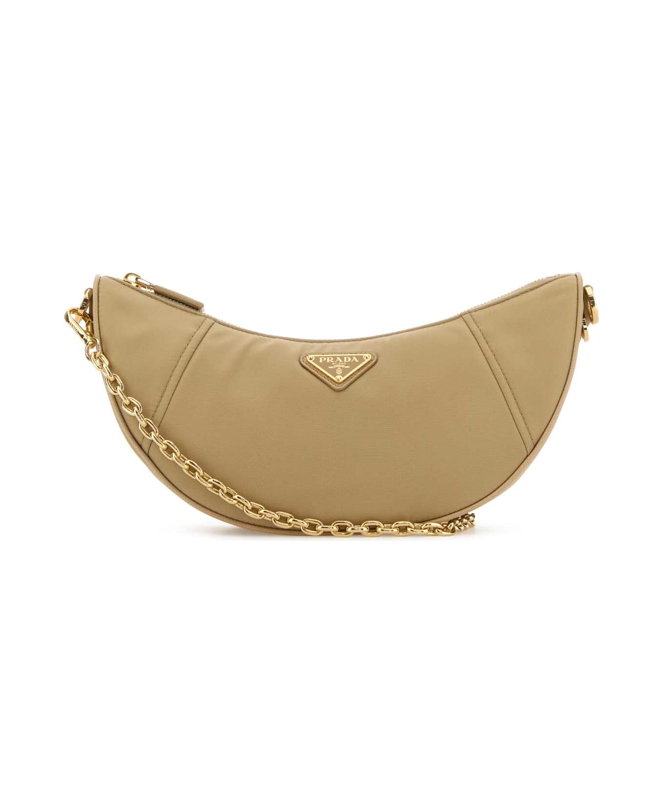 Prada Beige Re-nylon Prada Demi-lune Shoulder Bag - CAMMELLO