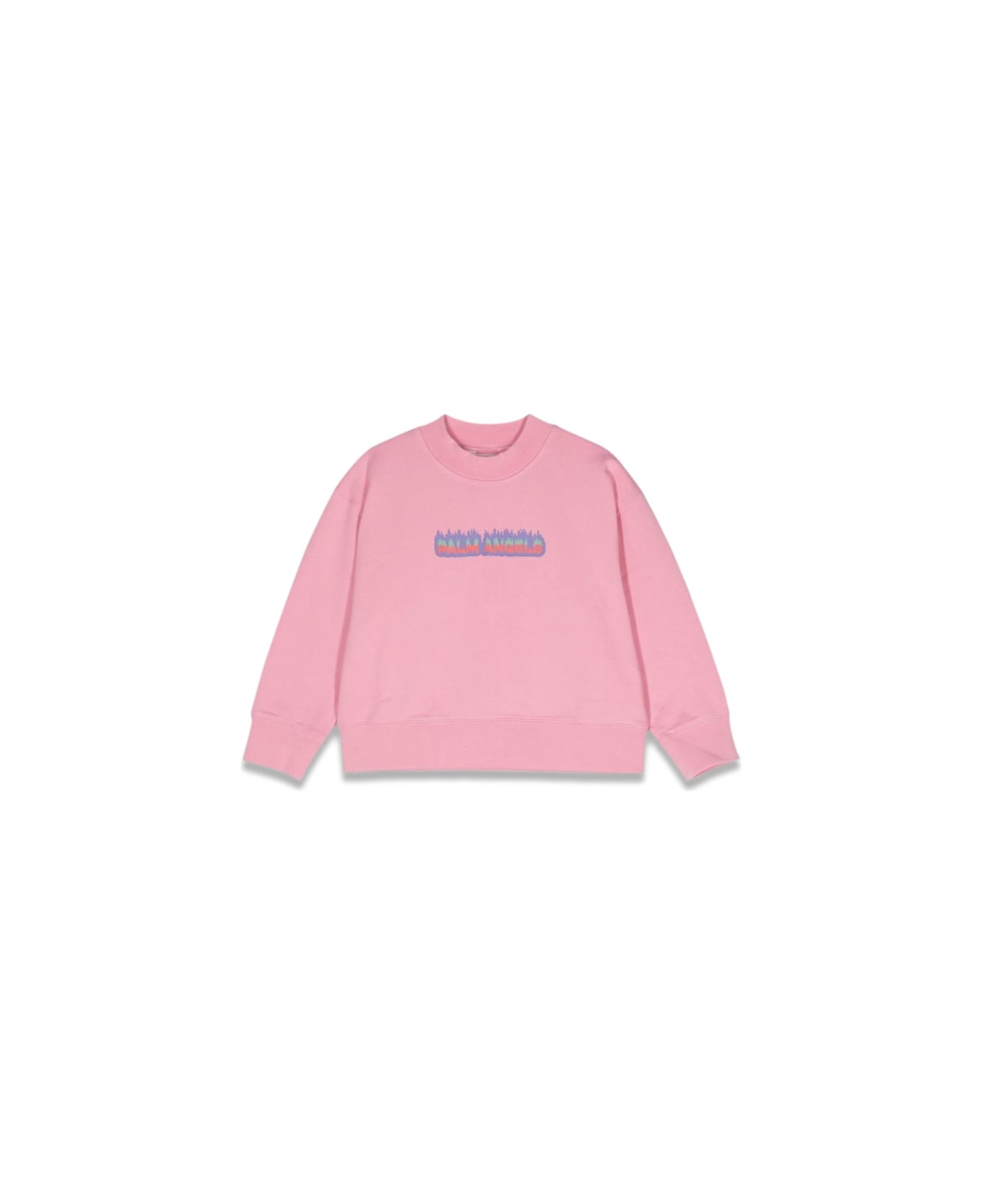 Palm Angels Pa Flames Regular Crewneck - PINK ニットウェア＆スウェットシャツ