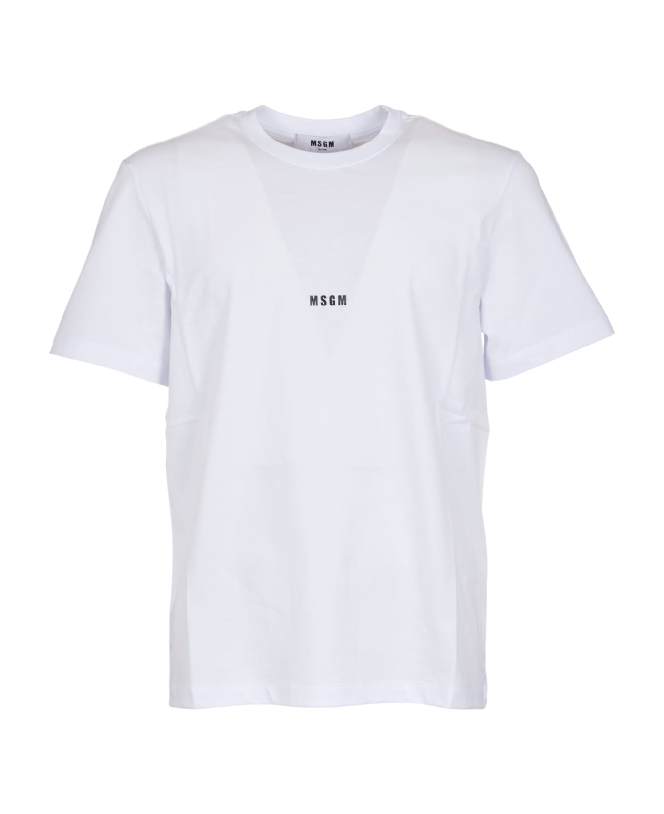MSGM Logo Detail Round Neck T-shirt - Optical White