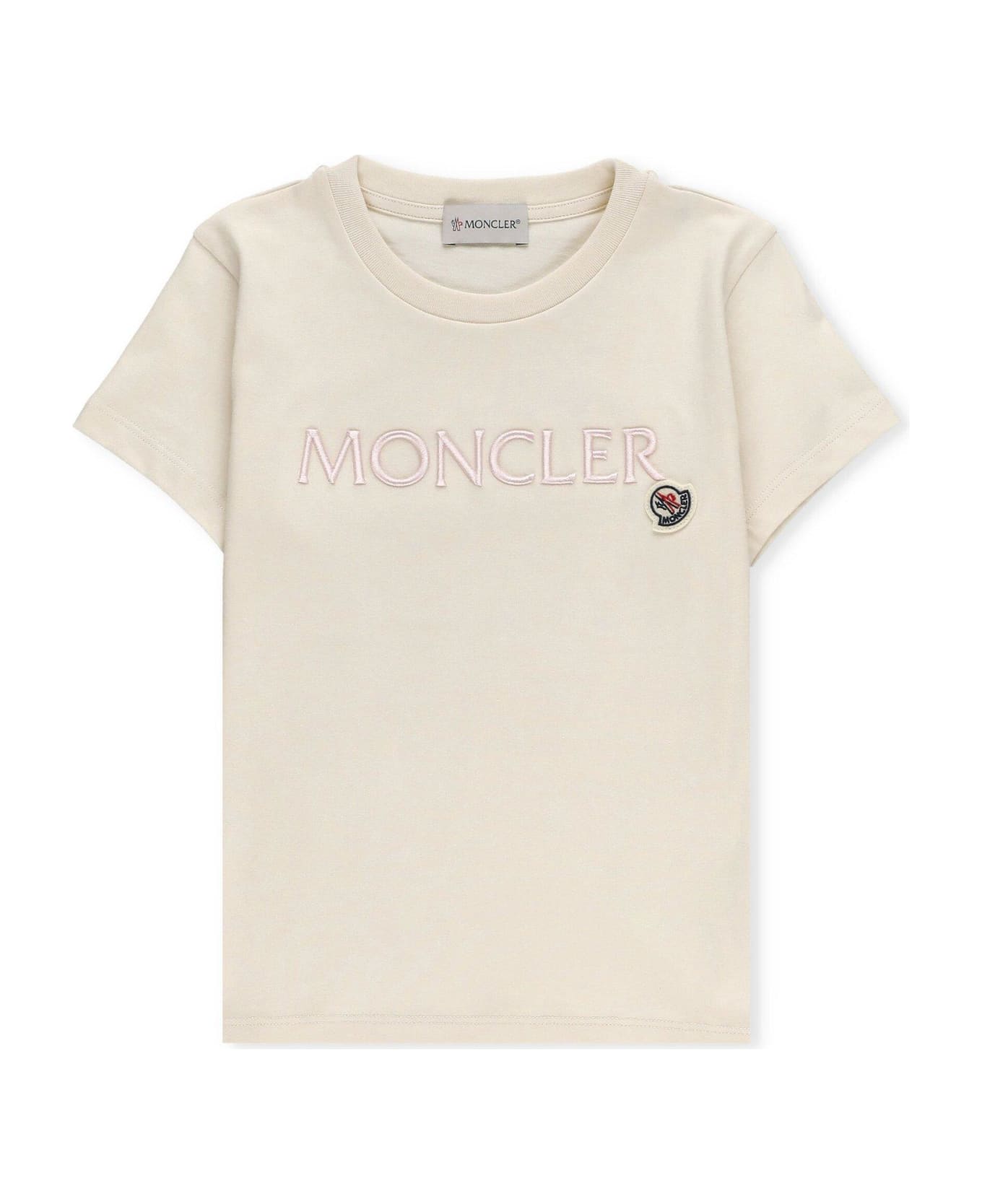 Moncler Logo Embroidered Crewneck T-shirt