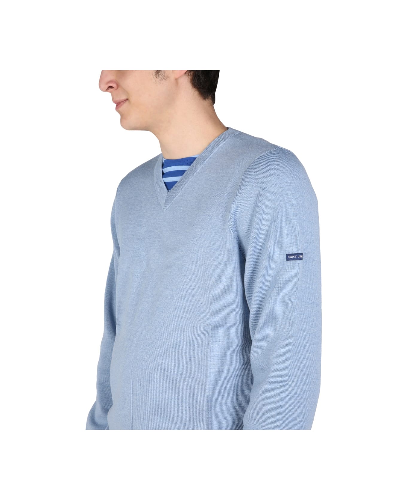 Saint James V-neck Sweater - BLUE